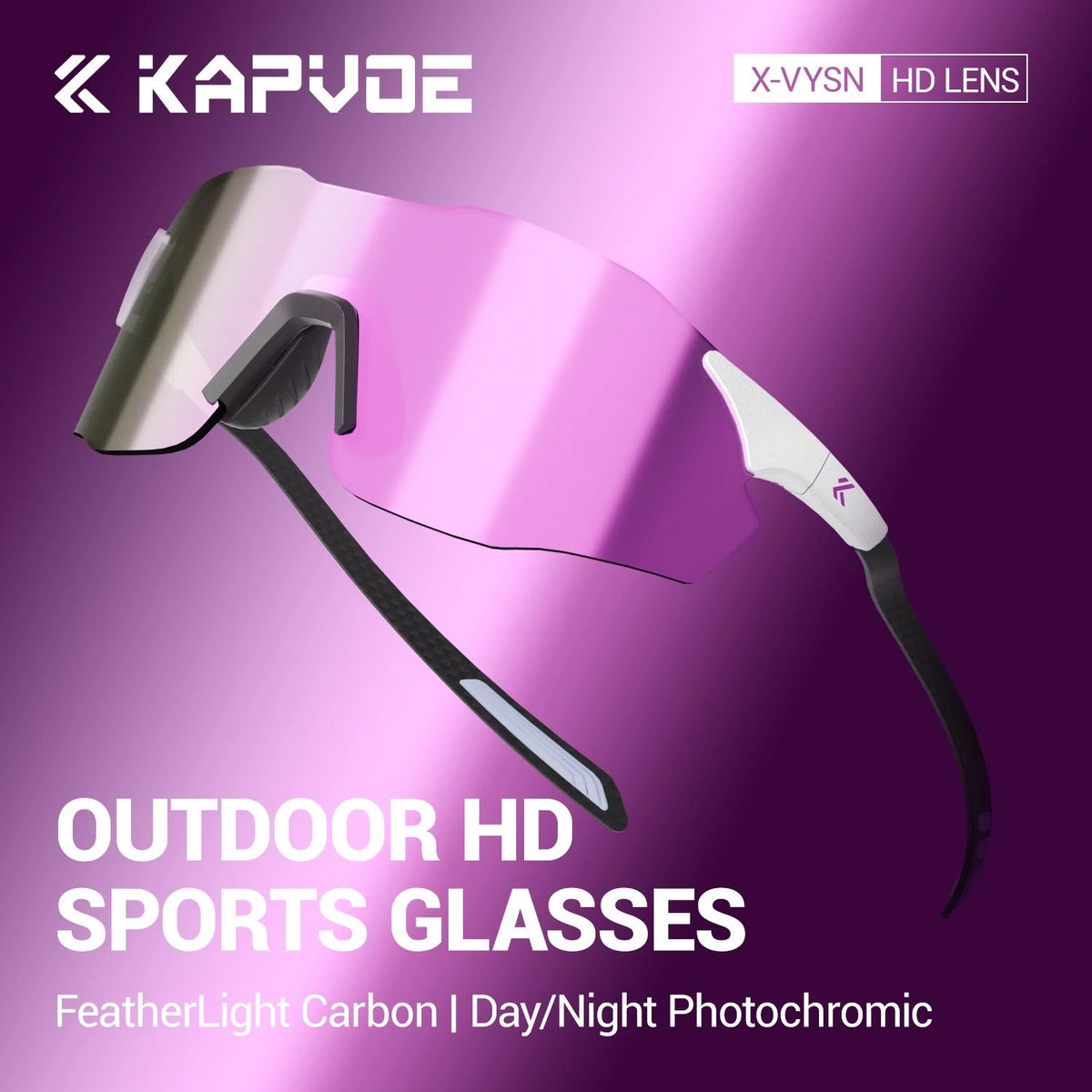 KAPVOE Sports Outdoor Adventure Glasses UV400 Carbon Fiber K454