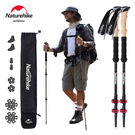 Naturehike 2pcs Carbon Fiber Trekking Poles