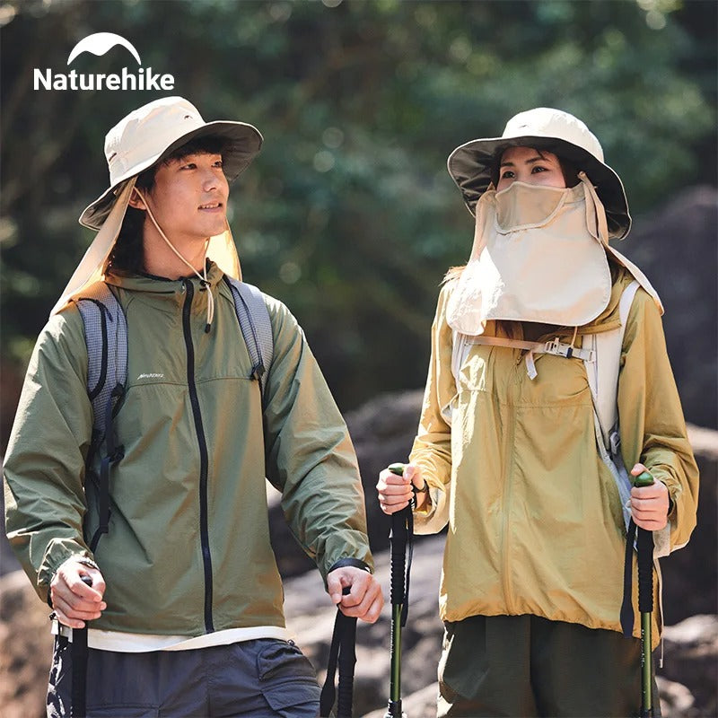 Naturehike Black Coated UPF2000+ Wide Brim Hat Sun Fisherman Hat UV Protected
