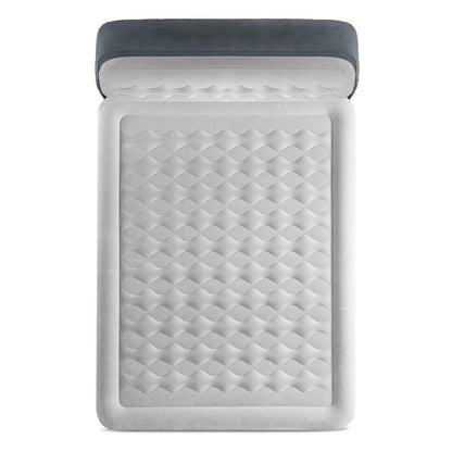 INTEX Dura-Beam Deluxe Ultra Plush Air Mattress with Headboard – Queen Size – Built-in Electric Pump