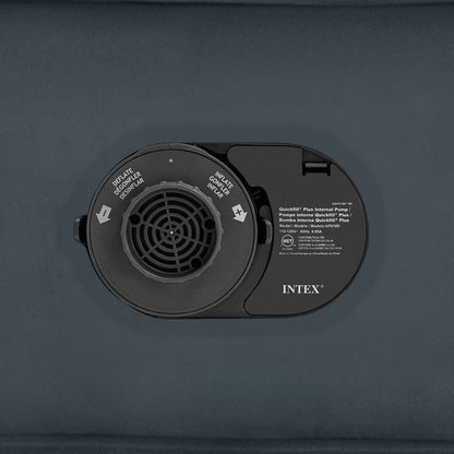 Black INTEX pump on a gray background