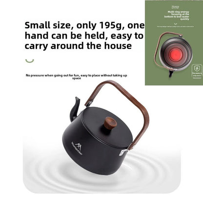 MOUNTAINHIKER Wooden Handle Portable Outdoor Kettle 1.1L