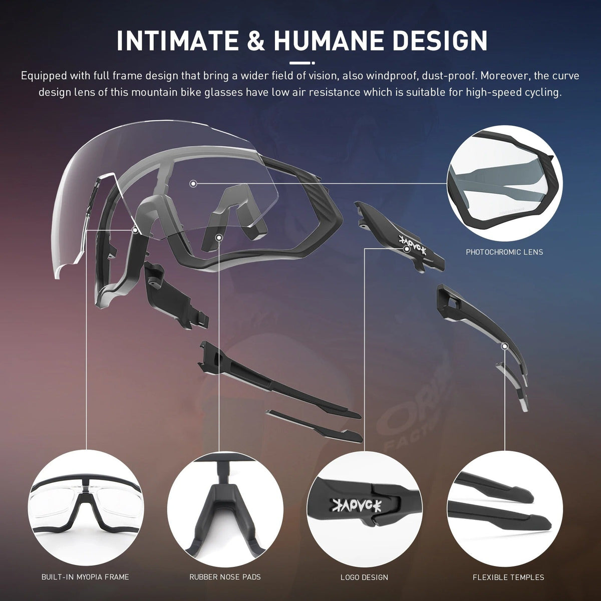 KAPVOE Hiking Outdoor Adventure Glasses 9408