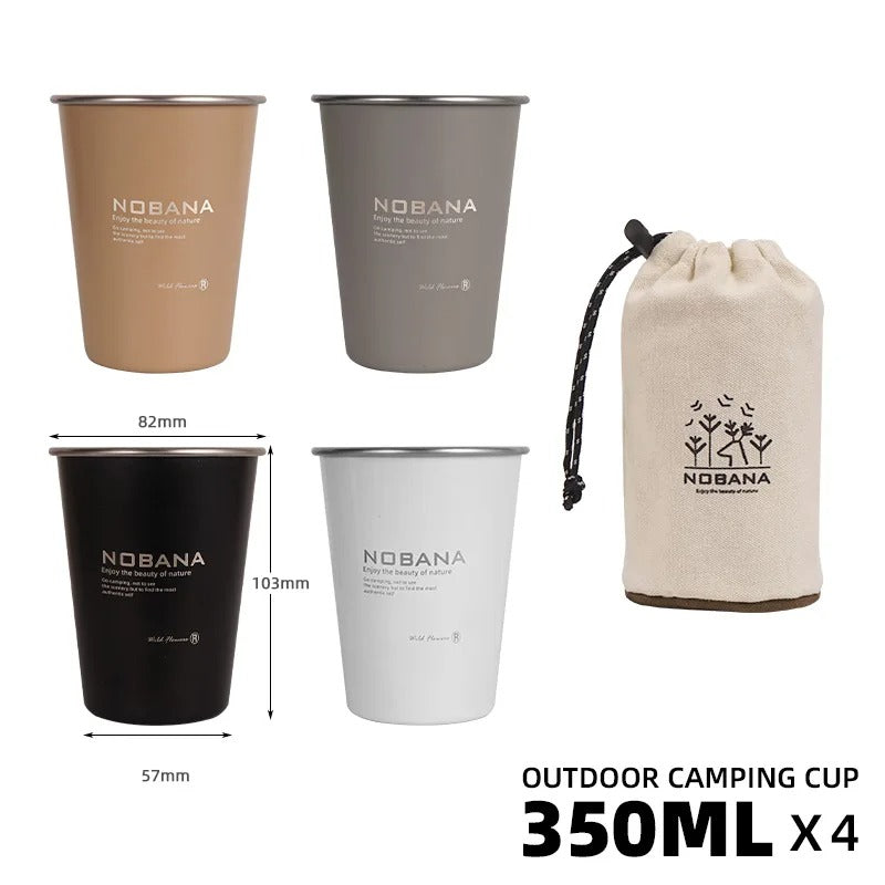 NOBANA 350ML Outdoor 4pcs Cup Set