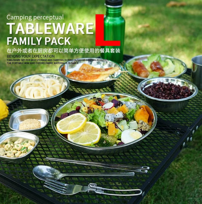 CLS 22pcs Outdoor Portable Dining Plate Set For Family Or Group