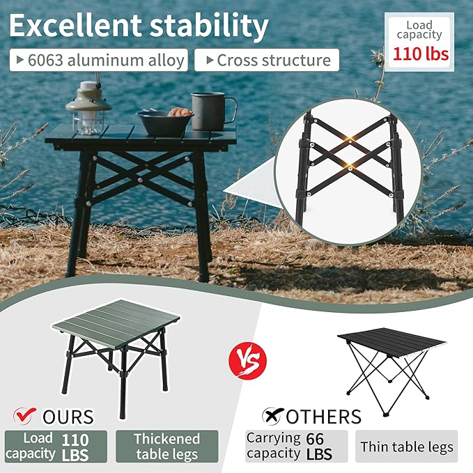 Naturehike Outdoor Portable Folding Egg Roll Table Green
