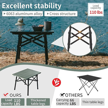 Naturehike Outdoor Portable Folding Egg Roll Table Green