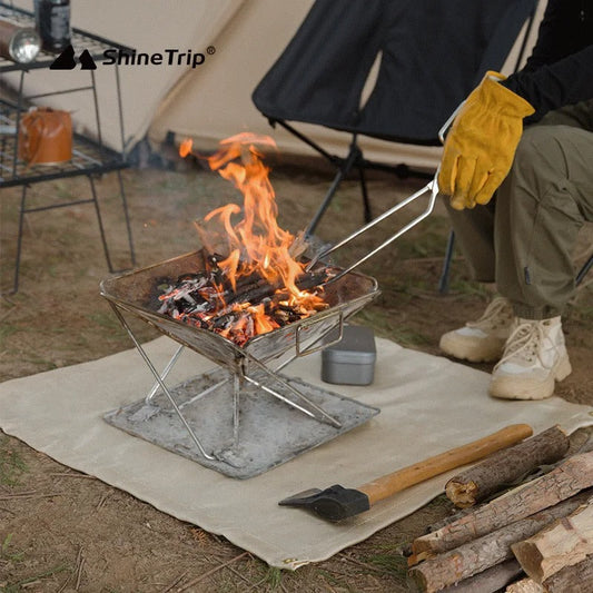 ShineTrip Outdoor Picnic Fiber Glass Fireproof Cloth 100x100