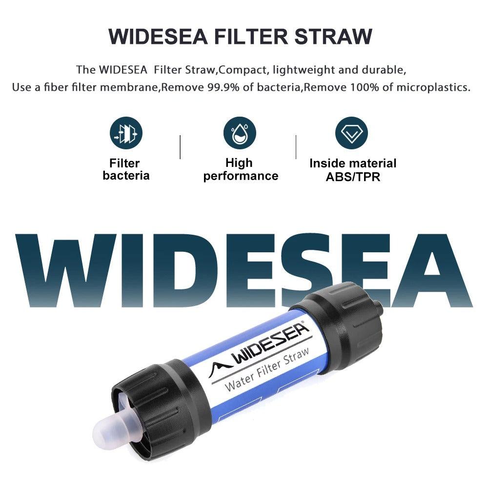 Widesea Camping Outdoor Water Purifier 0.01Micron Filtration Portable Reusable Straw