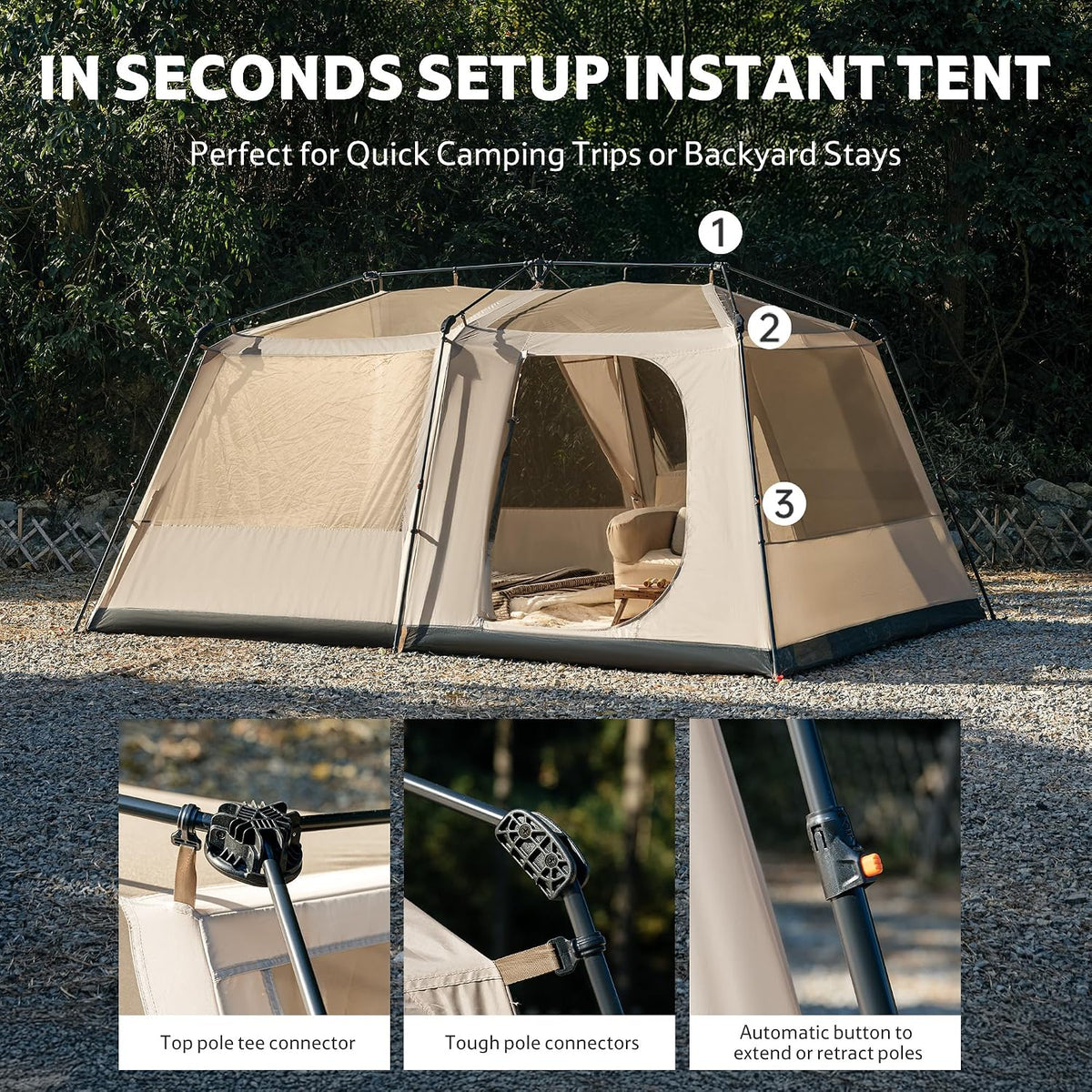 Naturehike VILLAGE 13  5-8 Person Family Camping Ridge Automatic Tent