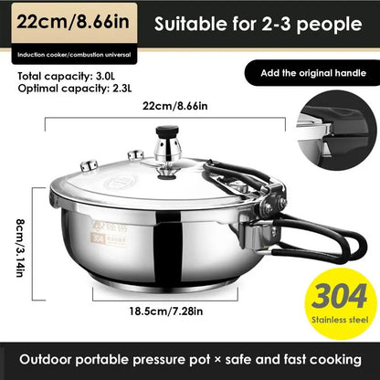 Camping  Stainless Steel Pressure Cooker 2.3L