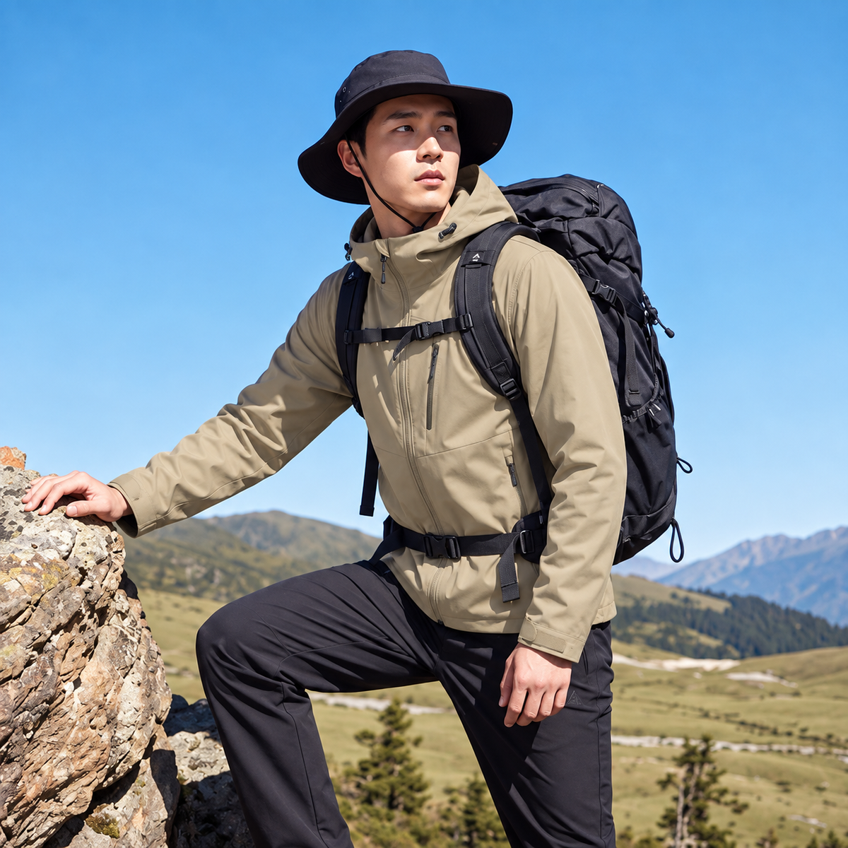 HUMTTO Men’s Lightweight Hooded Outdoor Jacket 39J910A