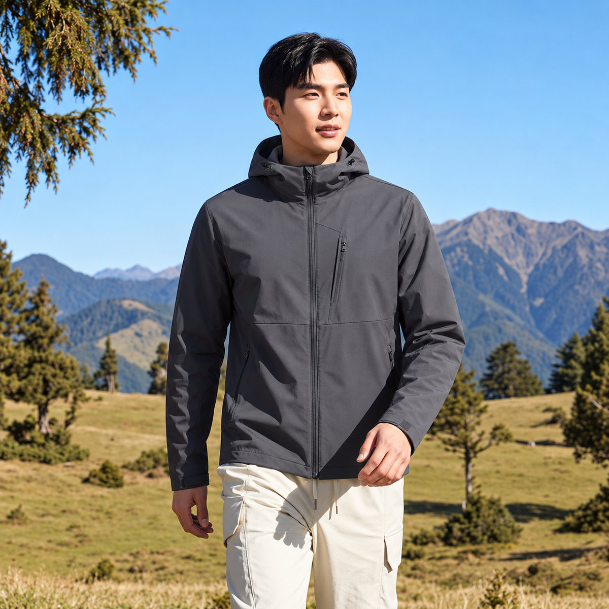 HUMTTO Men’s Lightweight Hooded Outdoor Jacket 39J910A