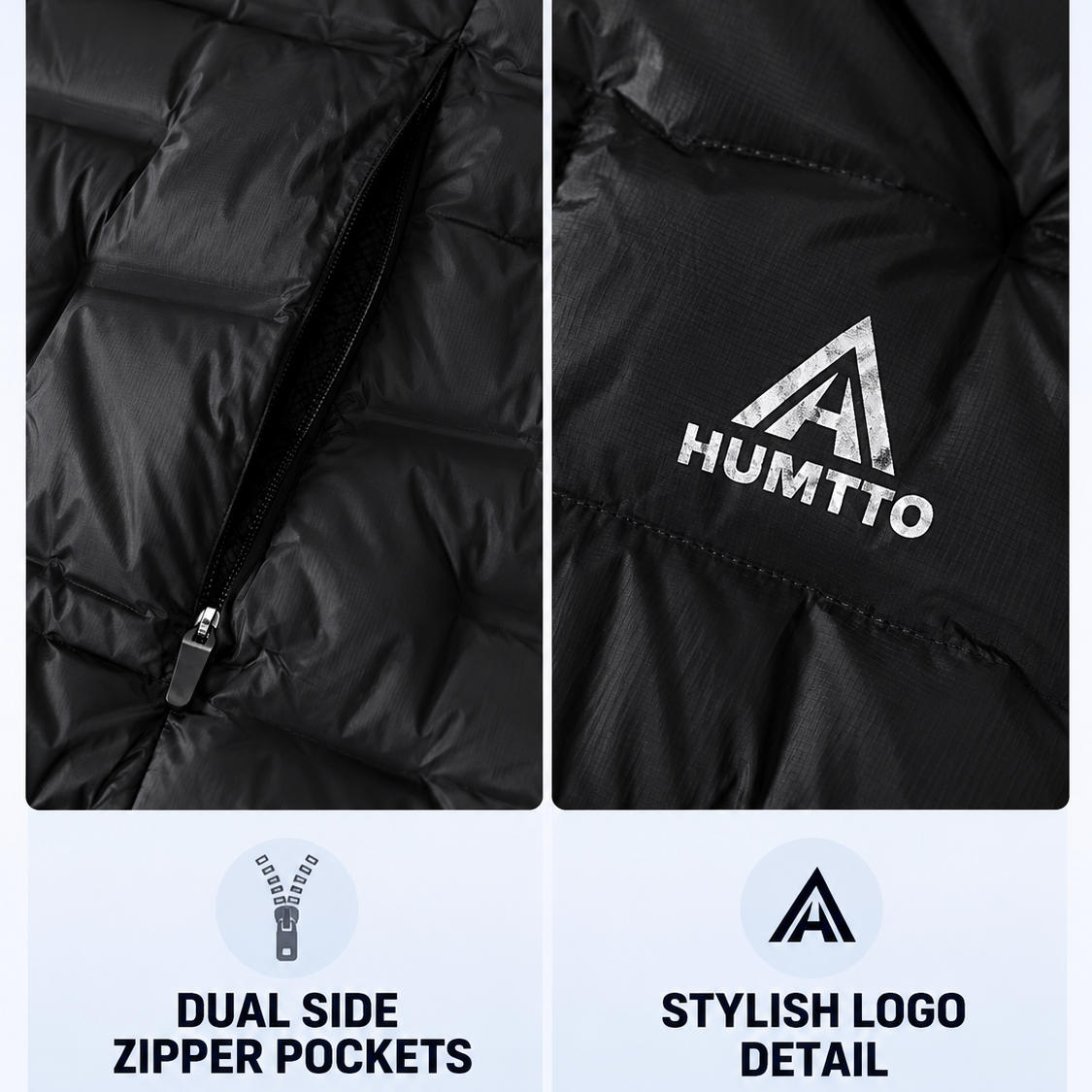 HUMTTO Men’s Lightweight Hooded Down Jacket – 38Y047A