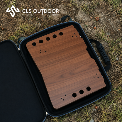 CLS Outdoor Adjustable Folding Camping Table with Storage Shelf