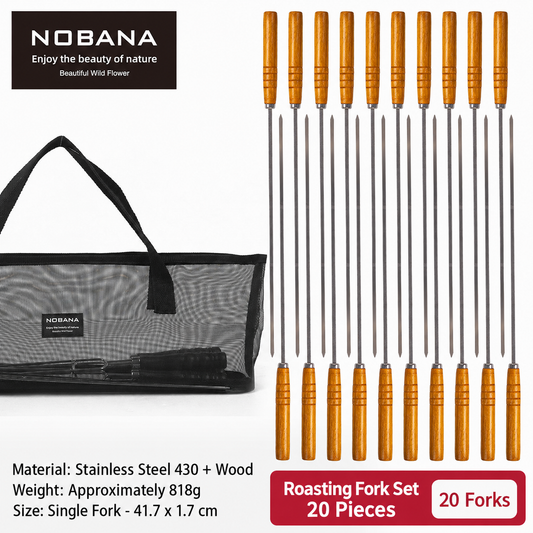 NOBANA CLS Stainless Steel BBQ Skewers Set