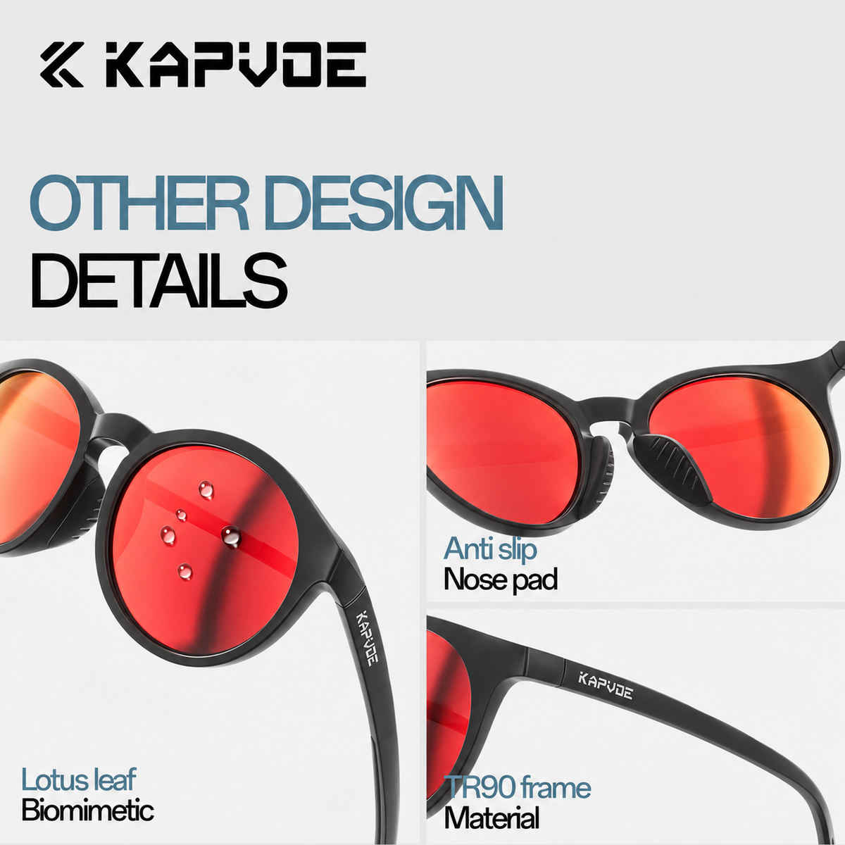 KAPVOE Polarized Sport Sunglasses For Hiking Outdoors K551