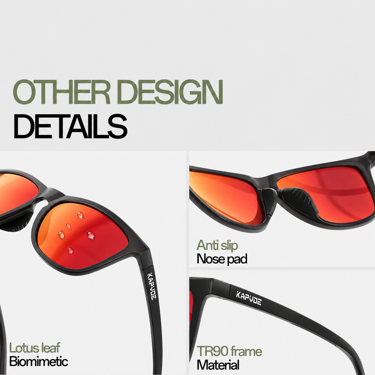 KAPVOE Polarized Sport Sunglasses For Hiking Outdoors K549