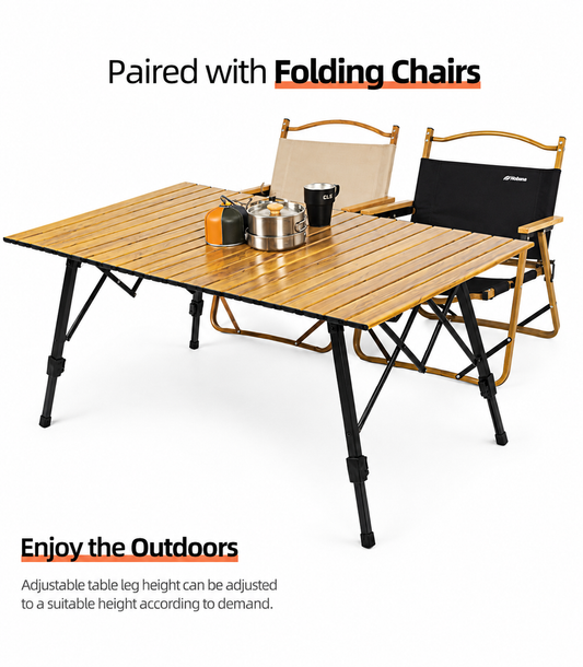 CLS Adjustable Height Aluminum Folding Camping Table