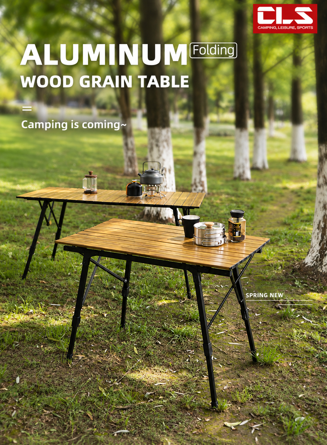 CLS Adjustable Height Aluminum Folding Camping Table