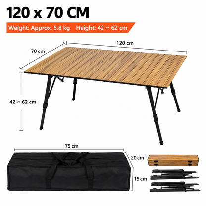 CLS Adjustable Height Aluminum Folding Camping Table
