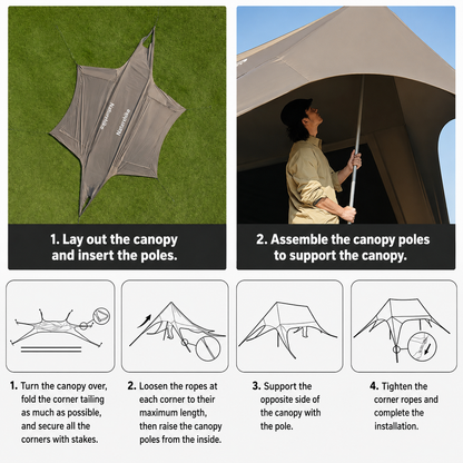 Naturehike Titanium Black Coating Heat Insulation Large-space Canopy