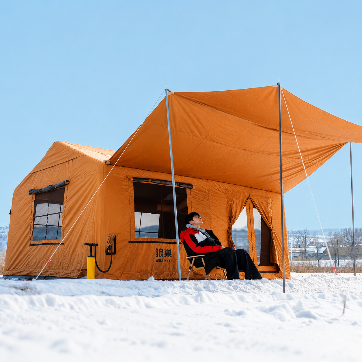 WOLFNEST Space 14 Modular Inflatable Tent brown