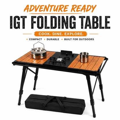 CLS Camping Outdoor IGT Folding Table With Stove or BBQ Grill