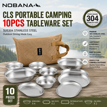 NOBANA CLS Portable Camping 10pcs Tableware Set
