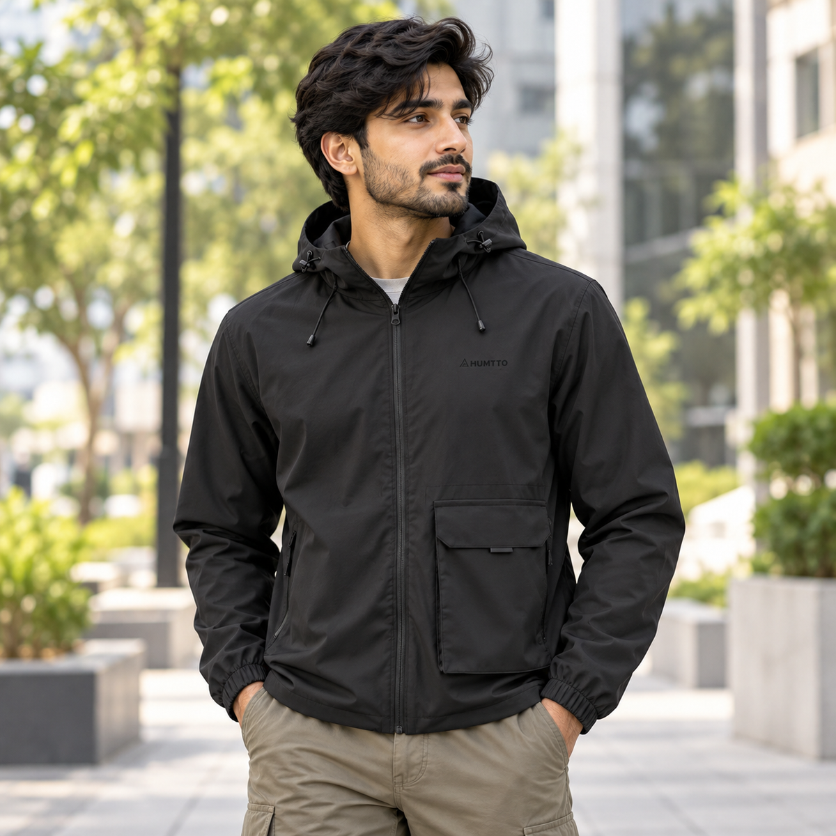 HUMTTO Men’s Lightweight Hooded Outdoor Jacket 39J763A