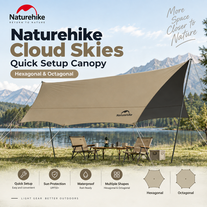 Naturehike Cloud Skies Quick Setup Canopy  Hexagonal & Octagonal LARGE