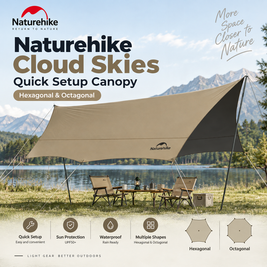 Naturehike Cloud Skies Quick Setup Canopy  Hexagonal & Octagonal LARGE