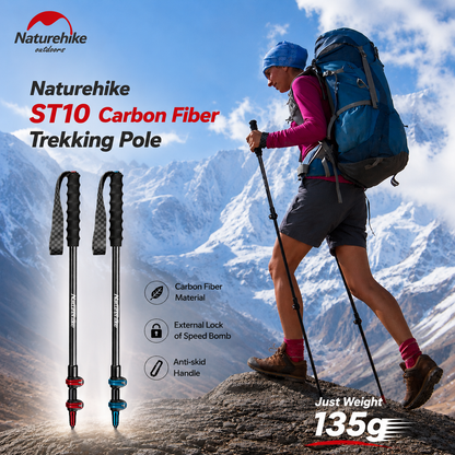 Naturehike ST10 Lightest Telescopic Carbon Fiber Trekking Pole