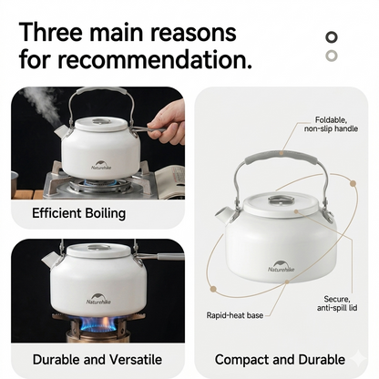 Naturehike Ultralight Ceramic Non-Stick Portable Camping Kettle 0.8L