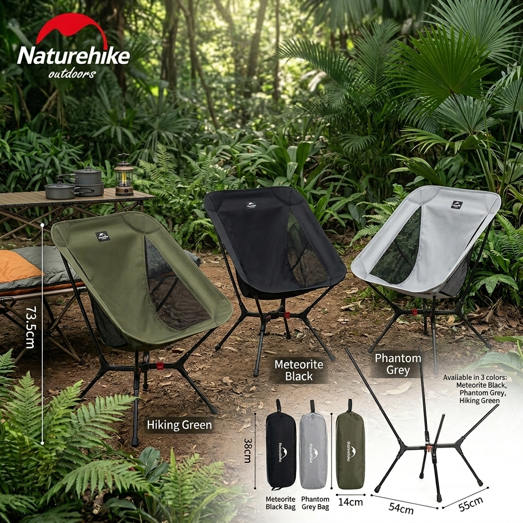 Naturehike Ultralight YL01 Folding Moon Chair With 200kg Load Capacity