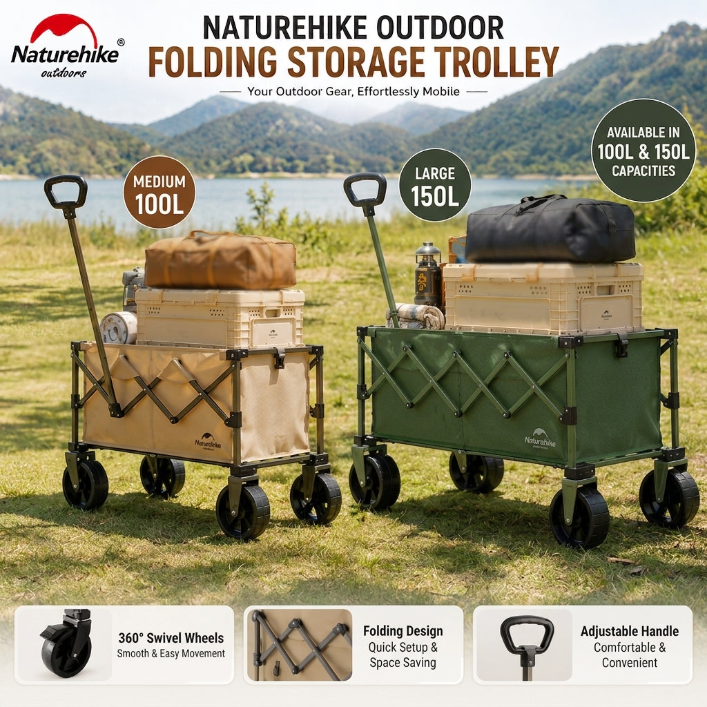 Naturehike Foldable Lightweight Camping Storage Wagon Cart