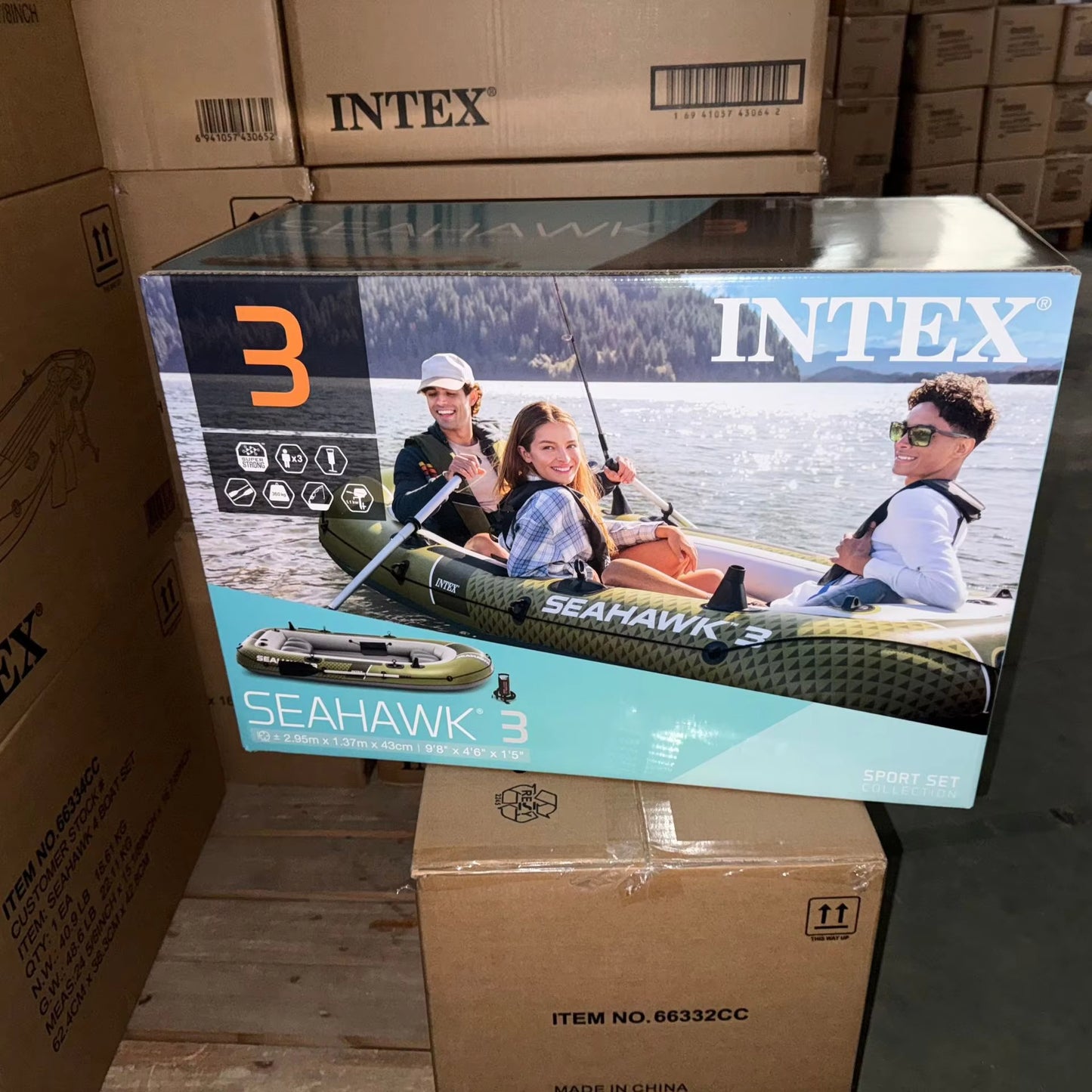 INTEX Seahawk 3 Inflatable Boat Set