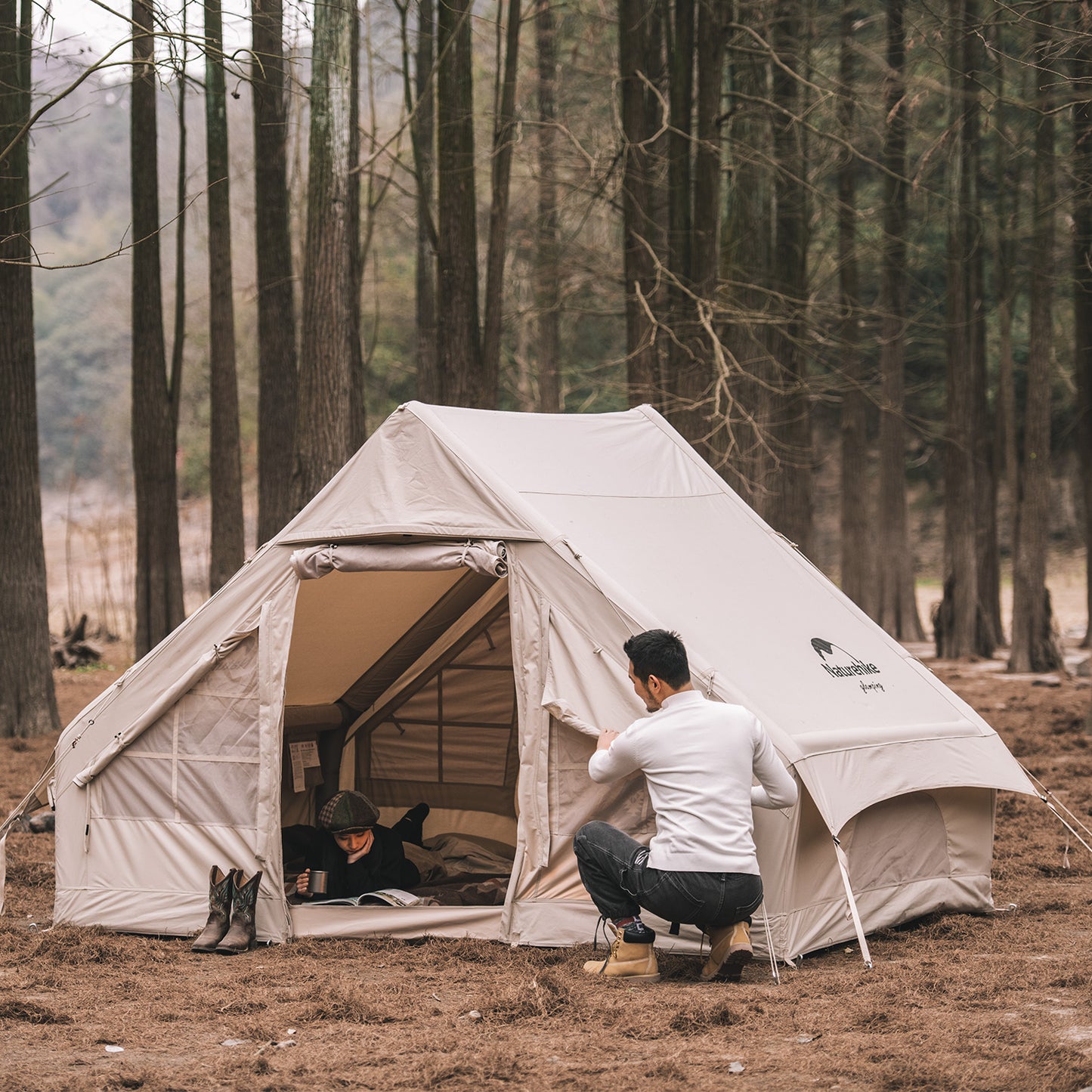 Naturehike Air 6.3 Inflatable Cotton Glamping Tent for Family Outdoor Camping