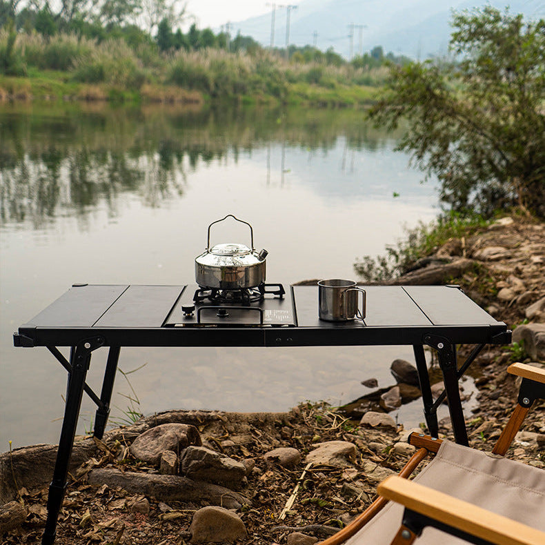 CLS Camping Outdoor IGT Folding Table With Stove or BBQ Grill