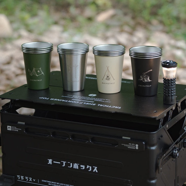 ShineTrip Outdoor 4pcs Stainless Steel Cup Set