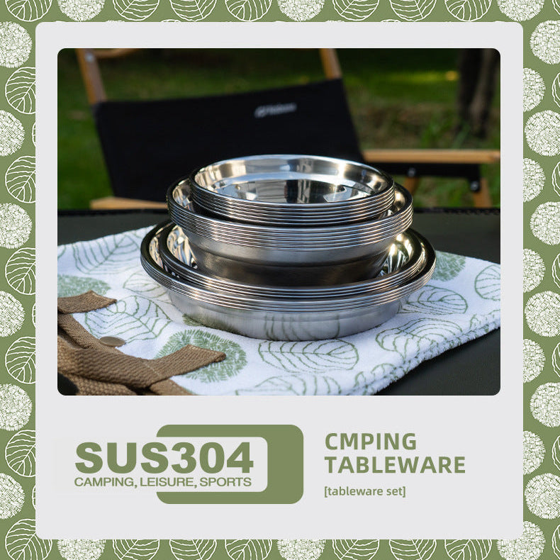 Cls Outdoor 304 Stainless Steel Tableware 20-Piece Set