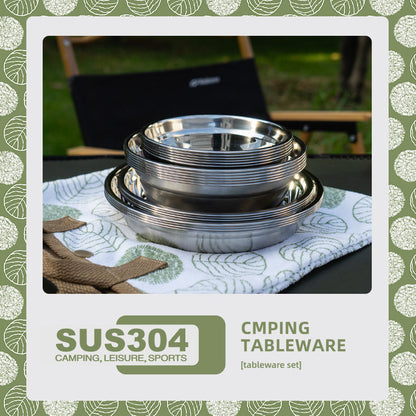 Cls Outdoor 304 Stainless Steel Tableware 20-Piece Set