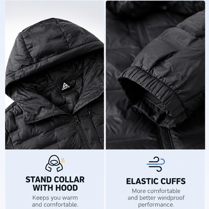 HUMTTO Men’s Lightweight Hooded Down Jacket – 38Y047A
