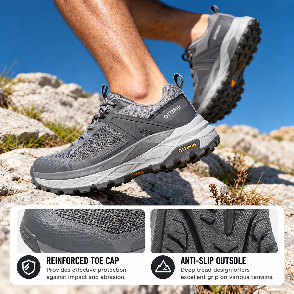 HUMTTO Men’s Waterproof Outdoor Hiking Shoes 360974A