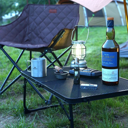 Outdoor Camping Iron Mesh Portable Folding Table