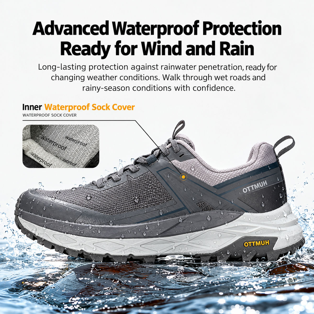 HUMTTO Men’s Waterproof Outdoor Hiking Shoes 360974A