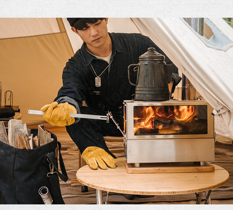 Naturehike Tabletop Portable Stainless Steel Wood Burning Split Stove