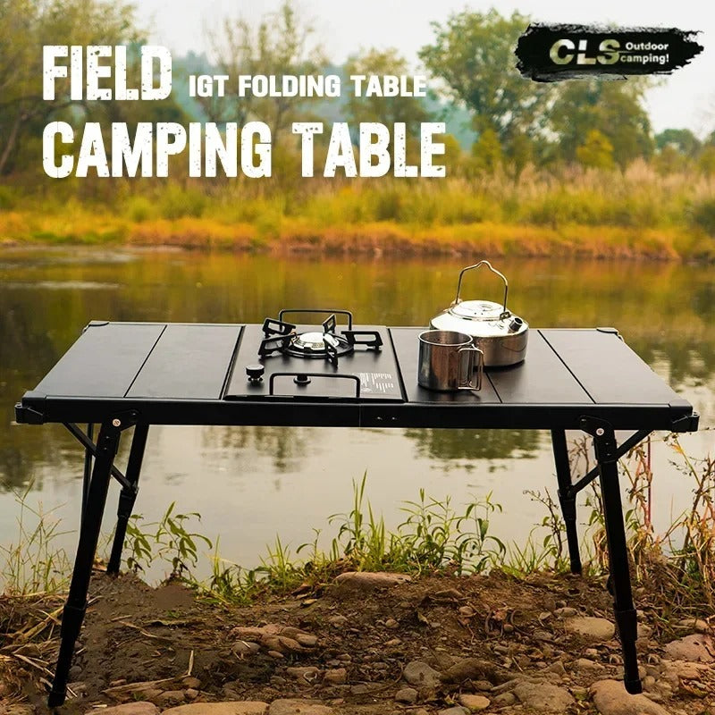 CLS Camping Outdoor IGT Folding Table With Stove or BBQ Grill