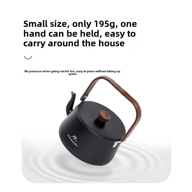 MOUNTAINHIKER Wooden Handle Portable Outdoor Kettle 1.1L
