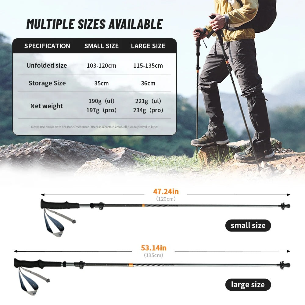 Naturehike Gale Pro 5-Section Trekking Pole Carbon Fiber Aluminum Alloy 2pcs Set